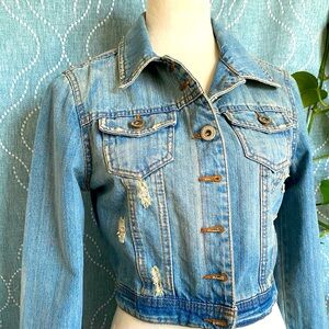 Highway Jeans Worn Denim Jacket w/Buttons Top Pockets & Cuffs